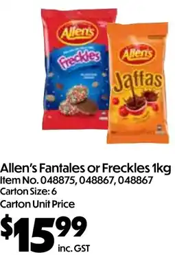 Campbells Wholesale Allen's Fantales or Freckles offer