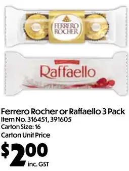 Campbells Wholesale Ferrero Rocher or Raffaello offer