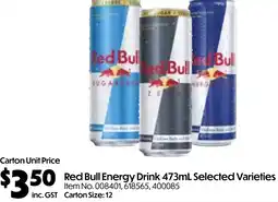 Campbells Wholesale Red Bull Energy Drink offer