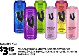 Campbells Wholesale V Energy Drink offer
