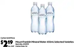 Campbells Wholesale Mount Franklin Mineral Water offer