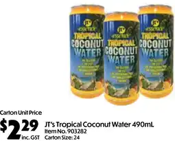 Campbells Wholesale Jt's tropical coconut water offer