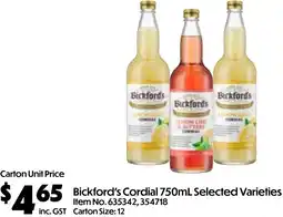 Campbells Wholesale Bickford's Cordial offer