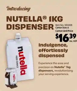 Campbells Wholesale Nutella ikg dispenser offer