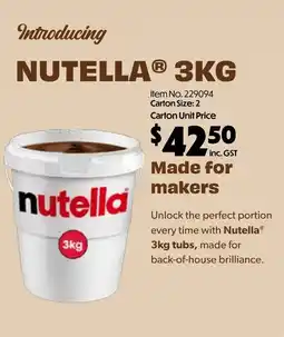 Campbells Wholesale Nutella offer
