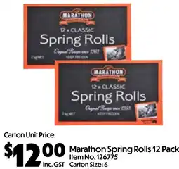 Campbells Wholesale Marathon Spring Rolls offer