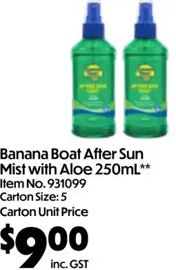Campbells Wholesale Banana Boat After Sun Mist with Aloe offer