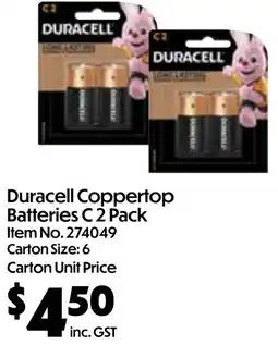 Campbells Wholesale Duracell Coppertop Batteries C offer