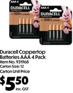 Campbells Wholesale Duracell coppertop batteries aaa offer