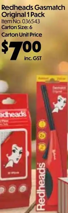 Campbells Wholesale Redheads Gasmatch Original offer