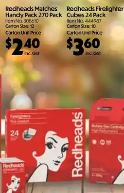Campbells Wholesale Redheads Firelighter Cubes offer