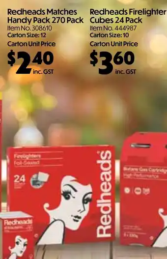 Campbells Wholesale Redheads Firelighter Cubes offer