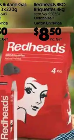 Campbells Wholesale Redheads bbq briquettes offer