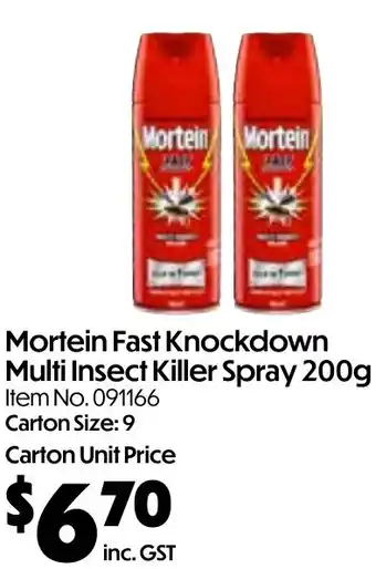 Campbells Wholesale Mortein Fast Knockdown Multi Insect Killer Spray offer
