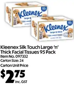Campbells Wholesale Kleenex Silk Touch Large 'n' Thick Facial Tissues offer