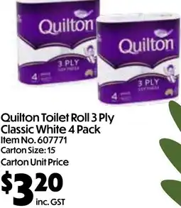 Campbells Wholesale Quilton Toilet Roll 3 Ply Classic White offer