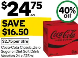 Woolworths Coca-Cola Classic, Zero Sugar or Diet Soft Drink Varieties offer
