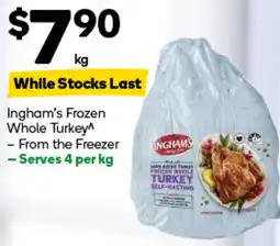 Woolworths Ingham's Frozen Whole Turkey offer