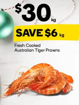 Woolworths Fresh Cooked Australian Tiger Prawns offer