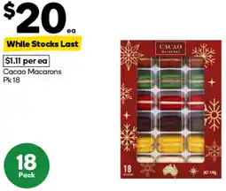Woolworths Cacao Macarons Pk 18 offer