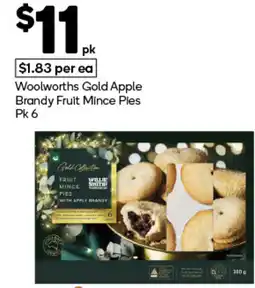 Woolworths Woolworths Gold Apple Brandy Fruit Mince Pies Pk 6 offer