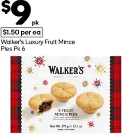 Woolworths Walker's Luxury Fruit Mince Pies Pk 6 offer