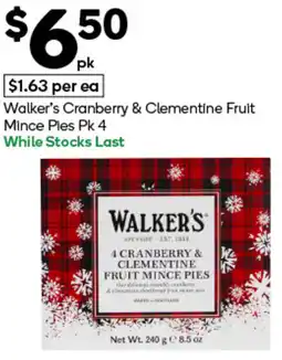 Woolworths Walker's Cranberry & Clementine Fruit Mince Pies Pk 4 offer