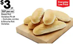 Woolworths Bread Roll Varieties Pk 6 offer