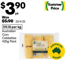 Woolworths Australian Corn Cobbettes offer