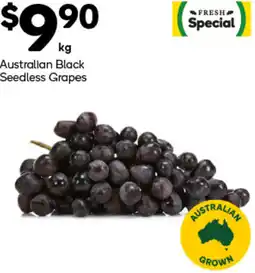 Woolworths Australian Black Seedless Grapes offer