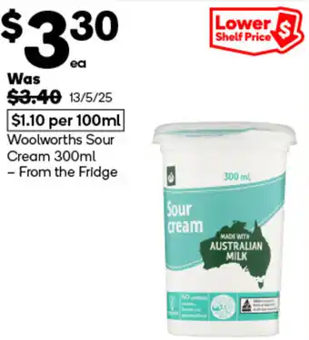 Woolworths Woolworths Sour Cream offer