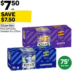 Woolworths Kirks Soft Drink Varieties offer