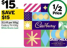 Woolworths Cadbury Tin offer