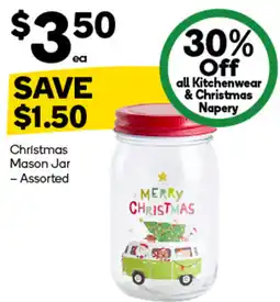 Woolworths Christmas Mason Jar Assorted offer