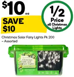 Woolworths Christmas Solar Fairy Lights Pk 200 - Assorted offer