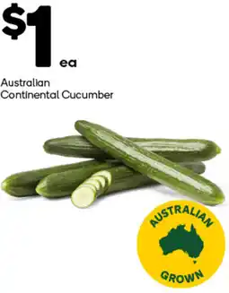 Woolworths Australian Continental Cucumber offer