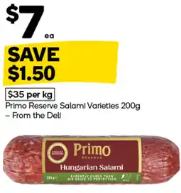 Woolworths Primo Reserve Salami Varieties offer