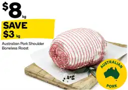 Woolworths Australian Pork Shoulder Boneless Roast offer