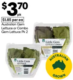 Woolworths Australian Gem Lettuce or Combo Gem Lettuce Pk 2 offer
