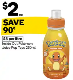 Woolworths Inside Out Pokémon Juice Pop Tops offer