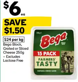 Woolworths Bega Block, Grated or Sliced Cheese offer