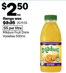 Woolworths Mildura Fruit Drink Varieties offer