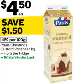 Woolworths Pauls Christmas Custard Varieties offer