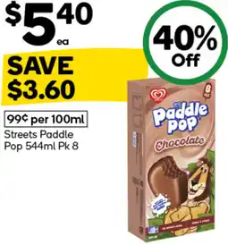 Woolworths Streets Paddle Pop offer