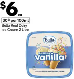 Woolworths Bulla Real Dairy Ice Cream offer