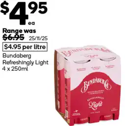 Woolworths Bundaberg Refreshingly Light offer
