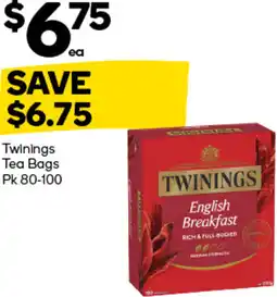 Woolworths Twinings Tea Bags offer