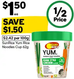 Woolworths SunRice Yum Rice Noodles Cup offer