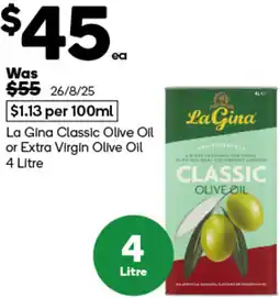 Woolworths La Gina Classic Olive Oil or Extra Virgin Olive Oil offer