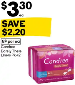 Woolworths Carefree Barely There Liners Pk 42 offer